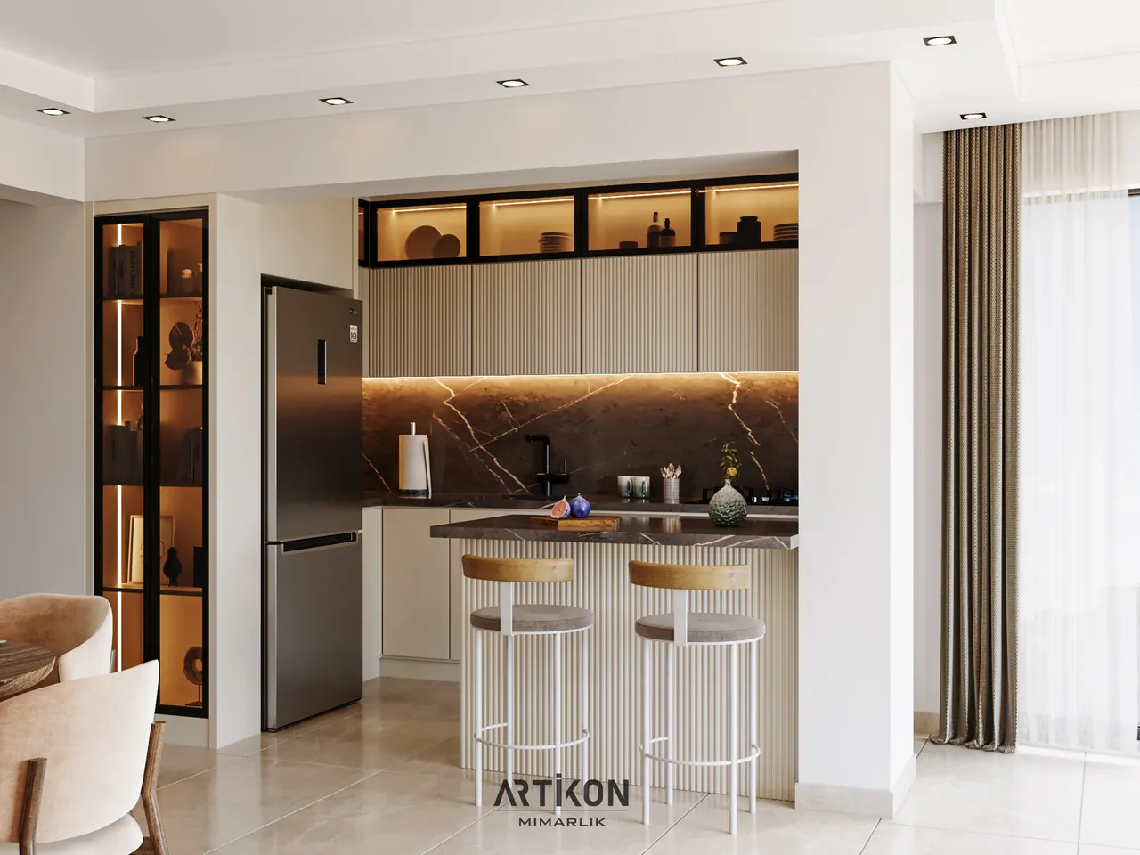 Akçay Daire İç Mekânı için Artikon 3D tasarım görseli